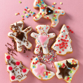 Bunte Marzipanplätzchen Bunte Marzipanplätzchen