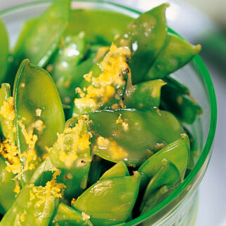 Zuckerschoten mit Zitronenbutter Zuckerschoten mit Zitronenbutter