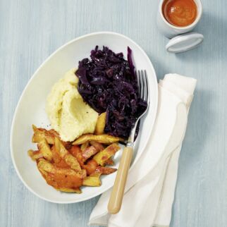 Rotkraut mit Lupinengeschnetzeltem Rotkraut mit Lupinengeschnetzeltem