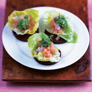 Lachstatar mit Dillpesto Lachstatar mit Dillpesto