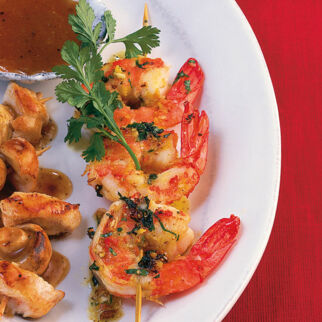 Chilischarfe Garnelenspieße Chilischarfe Garnelenspieße