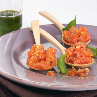 Lachstatar mit Pistou Lachstatar mit Pistou