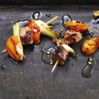 Leber-Aprikosen-Spiesse Leber-Aprikosen-Spiesse