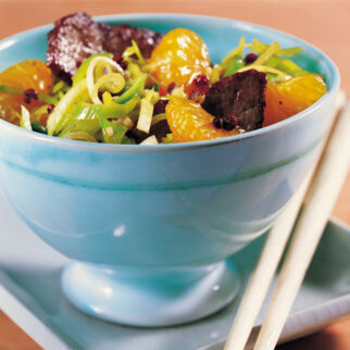 Rindfleisch mit Mandarinen Rindfleisch mit Mandarinen