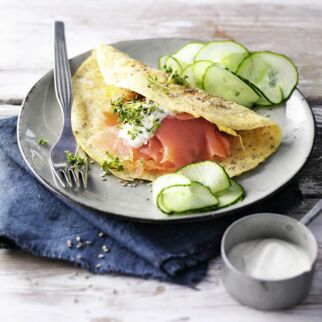 Räucherlachs-Kresse-Omelett Räucherlachs-Kresse-Omelett