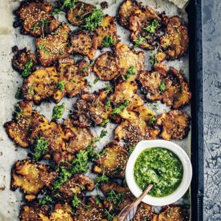 Blechkartoffeln mit Pesto Blechkartoffeln mit Pesto
