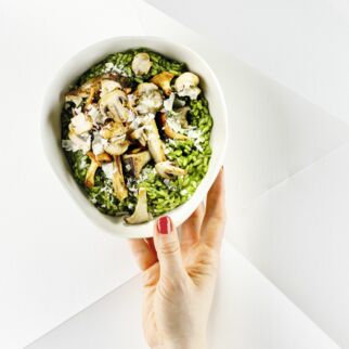 Grünes Risotto mit Pilzen Grünes Risotto mit Pilzen
