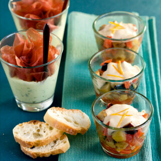 Avocado-Mousse mit Bündner Fleisch Avocado-Mousse mit Bündner Fleisch