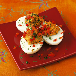 Gefüllte Paprika-Eier Gefüllte Paprika-Eier