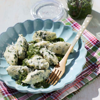 Bärlauchgnocchi mit Bärlauchpesto Bärlauchgnocchi mit Bärlauchpesto