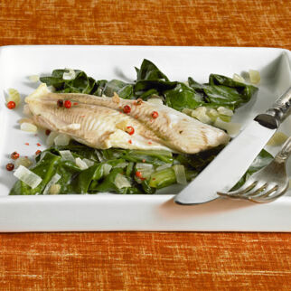 Scholle auf Mangold Scholle auf Mangold