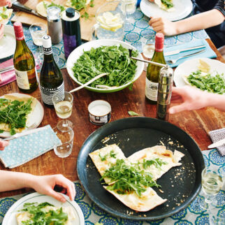 Vegetarischer Flammkuchen Vegetarischer Flammkuchen