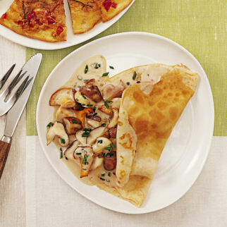 Pfannkuchen mit Pilzen Pfannkuchen mit Pilzen