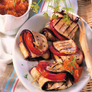 Gegrillte Auberginenpäckchen Gegrillte Auberginenpäckchen