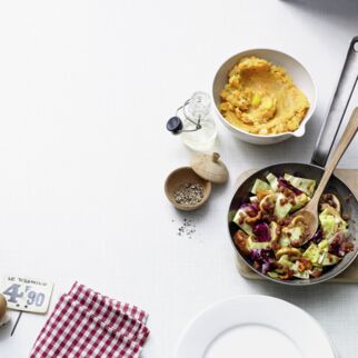 Süßkartoffelpüree mit Pilzen Süßkartoffelpüree mit Pilzen