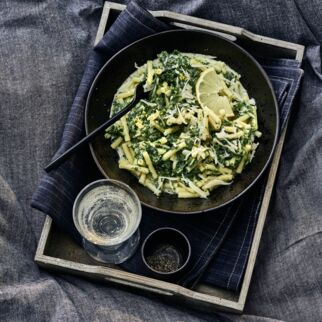 Zitronenpasta mit Spinat Zitronenpasta mit Spinat