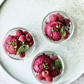 Himbeer-Rosen-Sorbet Himbeer-Rosen-Sorbet