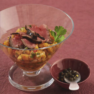 Rinderfilet auf Papaya-Salsa Rinderfilet auf Papaya-Salsa