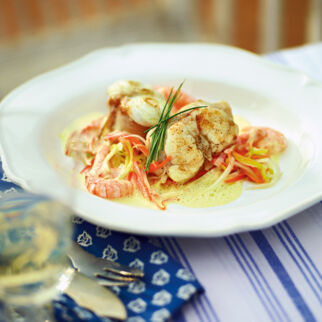 Seeteufel mit Garnelensauce Seeteufel mit Garnelensauce