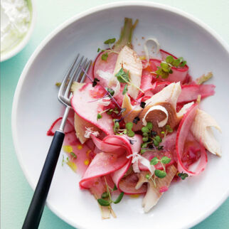 Süßsauer Eingelegter Rettich mit Räucherforelle Süßsauer Eingelegter Rettich mit Räucherforelle