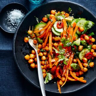 Rösche Kichererbsen mit Karamell-Möhren Rösche Kichererbsen mit Karamell-Möhren