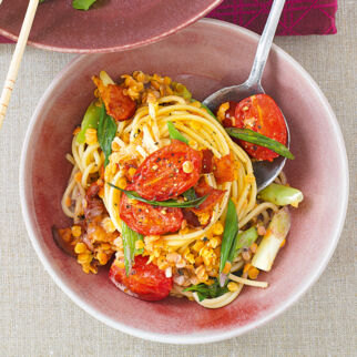 Spaghetti mit roten Linsen Spaghetti mit roten Linsen