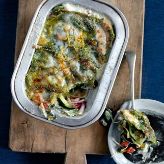 Grüne Lasagne mit Zucchini Grüne Lasagne mit Zucchini