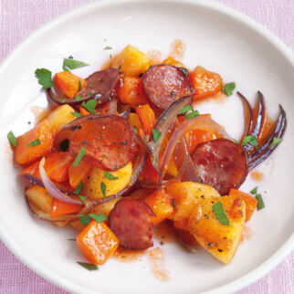 Kartoffel-Kürbis-Kabanossi-Pfanne Kartoffel-Kürbis-Kabanossi-Pfanne