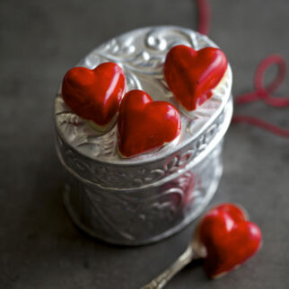 Rote Champagnerherzen Rote Champagnerherzen