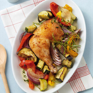 Mediterrane Hähnchen-Schenkel vom Blech Mediterrane Hähnchen-Schenkel vom Blech