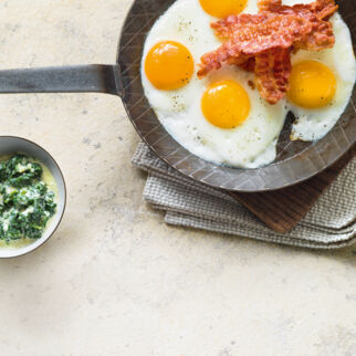 Spiegelei mit Speck und Rahmspinat Spiegelei mit Speck und Rahmspinat