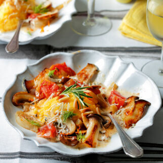 Polenta-Nocken mit Fenchel-Pilz-Ragout Polenta-Nocken mit Fenchel-Pilz-Ragout