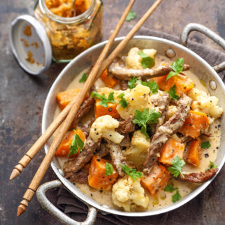 Süßkartoffel-Rindfleisch-Eintopf Süßkartoffel-Rindfleisch-Eintopf