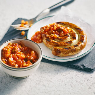 Bratwurst auf Languedoc-Art Bratwurst auf Languedoc-Art