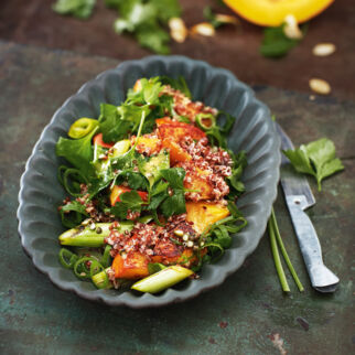 Kürbis-Quinoa-Salat mit Ahornsirup-Pfeffer-Dressing Kürbis-Quinoa-Salat mit Ahornsirup-Pfeffer-Dressing