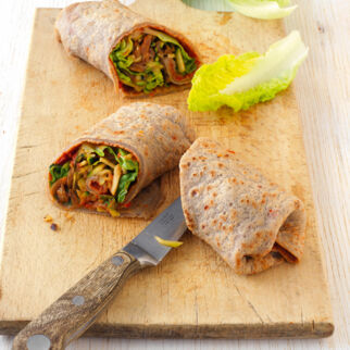 Pfannkuchen-Wraps mit Gemüse Pfannkuchen-Wraps mit Gemüse