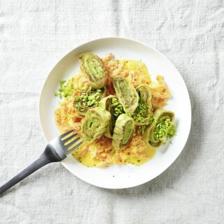 Maultaschen mit Möhrencreme Maultaschen mit Möhrencreme