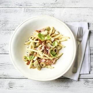 Makkaroni-Salat Pizza-Style Makkaroni-Salat Pizza-Style