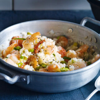 Garnelenrisotto mit Frühlingszwiebeln Garnelenrisotto mit Frühlingszwiebeln