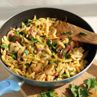 Spätzle mit Pilzen und Schinken Spätzle mit Pilzen und Schinken