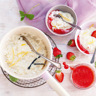 Milchreis mit Erdbeersauce Milchreis mit Erdbeersauce