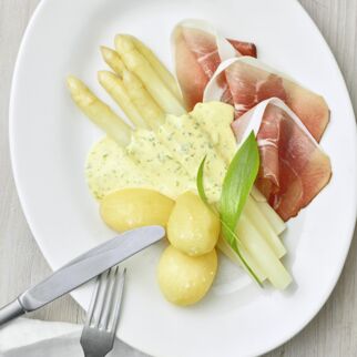 Spargel mit Bärlauch-Hollandaise Spargel mit Bärlauch-Hollandaise