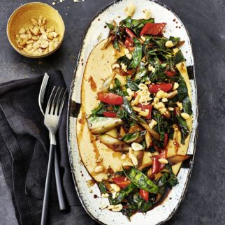 Erdnusspolenta mit Mangold Erdnusspolenta mit Mangold