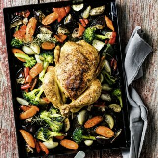 Knuspriges Freilandhuhn mit Gremolata Knuspriges Freilandhuhn mit Gremolata