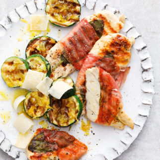 Hähnchen-Saltimbocca mit Zucchini Hähnchen-Saltimbocca mit Zucchini