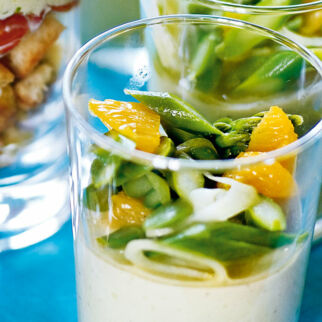 Avocadomousse mit Spargelsalat Avocadomousse mit Spargelsalat