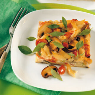 Nudelauflauf mit Tomaten und Pilzen Nudelauflauf mit Tomaten und Pilzen
