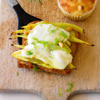 Fencheltoast mit Mozzarella Fencheltoast mit Mozzarella