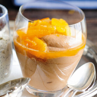 Schokocreme mit Orangensauce Schokocreme mit Orangensauce