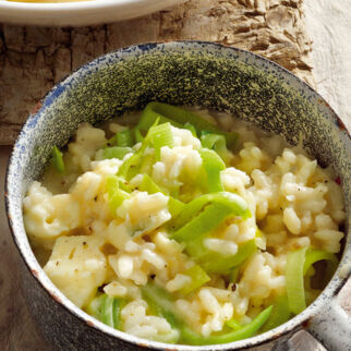 Lauchrisotto mit Gorgonzola Lauchrisotto mit Gorgonzola